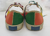 Ensemble, cotton, leather, synthetic, metal, mother-of-pearl, American